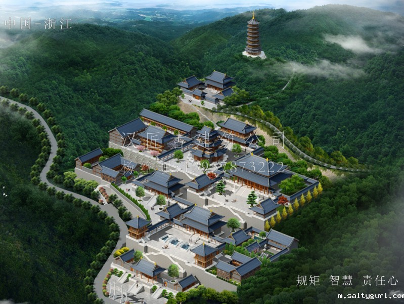 温州龙王寺重建规划设计效果图